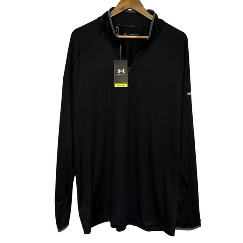 Under Armour NWT Mens 2XL‎ Golf Pullover UPF 50 Black 1/4 Zip Loose Fit *READ